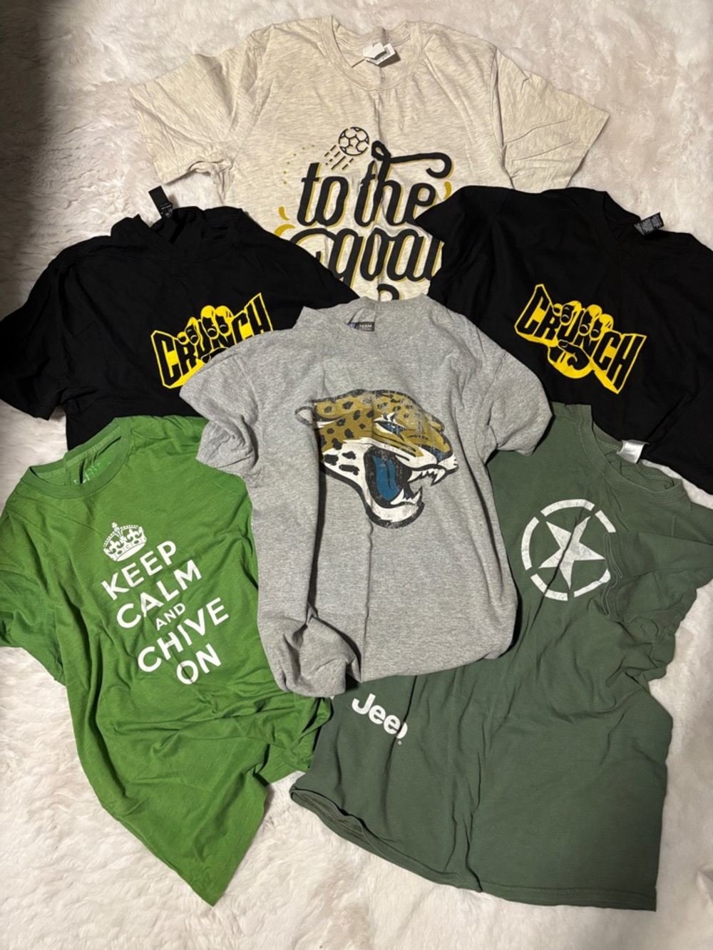 Graphic Tee Bundle - Yellow, Black, Gray & Green Designs